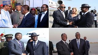 Photos Les dirigeants africains et européens arrivent en Côte dIvoire pour le sommet UEUA [upl. by Dammahum]