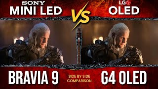 Sony BRAVIA 9 vs LG G4 OLED  Mini LED QLED vs OLED TV Comparison [upl. by Hamachi]