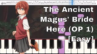 The Ancient Magus Bride  Here Opening 1 Easy Piano Tutorial [upl. by Sublett]