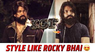 KGF HAIRSTYLE 👑😍 How to Style like Rocky Bhai  KGF Star Yash Grooming Tips [upl. by Botti]