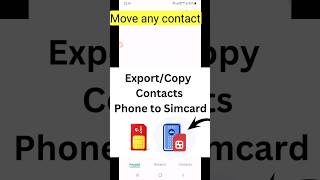 How you can transfer move and copy any contact to your SIM or phone or Gmail ID [upl. by Dde]