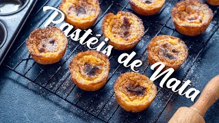 Pastéis de Nata  Portuguese Custard Tarts [upl. by Elleved987]