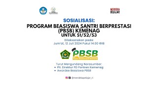 Sosialisasi Program Beasiswa Santri Berprestasi PBSB Kemenag 2024 [upl. by Owades]