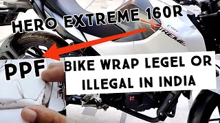 Hero Extreme 160r LaminationModification  PPF Installation  Full bike wrap by Jumble vlogs [upl. by Antin]