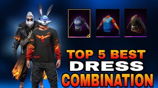 TOP 5 BEST DRESS COMBINATION😍 NON TOP UP PLAYER DRESS COMBINATION😍 FF DRESS COMBINATION😍 [upl. by Judus]