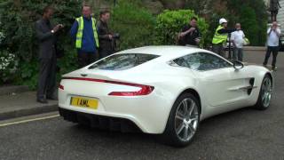 WHITE ASTON MARTIN MASSIVE START UP IN LONDON [upl. by Oppen]