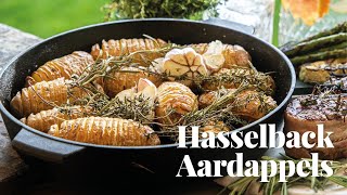 Hasselback potatoes  Hasselback aardappelen Recept op je Big Green Egg [upl. by La991]