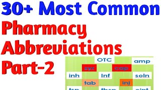 30 Common pharmacy Abbreviations Common Abbreviations medical abbreviations and symbols [upl. by Akeim679]