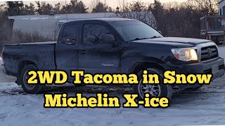 Driving my 2wd Tacoma through a snow storm and Michelin XIce tire review [upl. by Vaas]