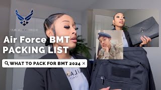 WHAT TO PACK FOR AIR FORCE BMT TRAINING 2024 [upl. by Torrey766]