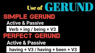 4 TYPES of GERUNDS  Simple Gerund Perfect Gerund  Active voice and Passive voice [upl. by Gnagflow641]