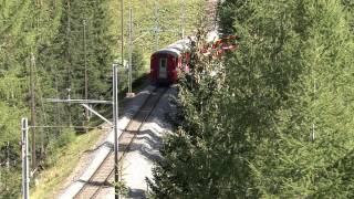 ferrovia RhB trenino rosso tratta Bergün  Preda [upl. by Ellekim11]