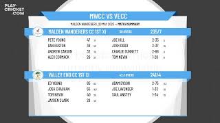 Surrey Championship  Division 1  1st XI  Malden Wanderers CC 1st XI v Valley End CC 1st XI [upl. by Oskar]