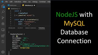 MySQL Database connection from node js application [upl. by Armond]