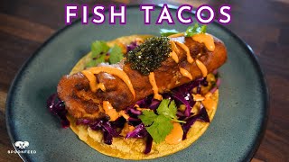 Fish Taco with Cabbage Slaw Chipotle Crema and Caviar [upl. by Rodrique]