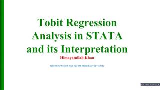 86 Tobit Model Its Theory and Interpretation in STATA [upl. by Douglass263]