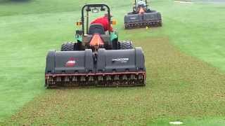 Golf course fairway aeration with Pro Core 1298s [upl. by Akirea170]