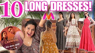 HUGE Myntra Long Dresses Haul😍Myntra Sale Haul Upto 80 Off  Rupal Yadav [upl. by Corson]