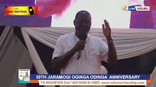 Raila attacks Ruto DICTATORSHIP in highly EMOTIONAL speech at Oginga Odinga 30th anniversary [upl. by Lokkin]