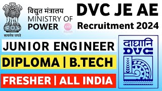 DVC Recruitment 2024  DVC JE Recruitment 2024  DVC Junior Engineer Vacancy 2024  Junior Engineer [upl. by Miranda709]