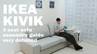 IKEA kivik 3 seat sofa assembly instructions very detailed [upl. by Vincenz]