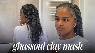 ghassoul clay mask on natural hair [upl. by Durr]