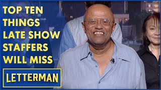 Top Ten Things Ill Miss About Working At The Late Show  Letterman [upl. by Leraj]