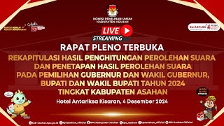 RAPAT PLENO TERBUKA REKAPITULASI amp PENETAPAN HASIL PEROLEHAN SUARA TINGKAT KAB ASAHAN TAHUN 2024 [upl. by Nairadas]