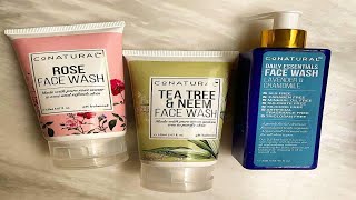 Conatural Facewash Review  Rose Facewash  Tea Tree amp Neem Facewash  Lavender amp Chamomile Facewash [upl. by Elletsirhc]