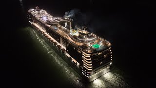 Msc preziosa departing Southampton 8th November 2024 4k 30FPS UHD Mavic 3 Pro [upl. by Yelahs]