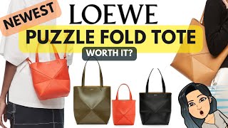 NEWEST LOEWE PUZZLE TOTE  WORTH IT 💕😘LOEWE PUZZLE FOLD TOTE REVIEW  LOEWE handbags PUZZLE bag [upl. by Aninaj]