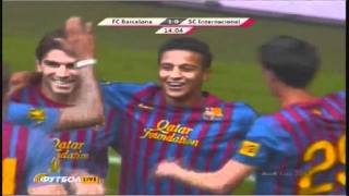 Barcelona 22 SC Internacional Thiago Goal 10 26072011  Audi Cup 2011 [upl. by Sucitivel]