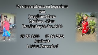 De uitvaartdienst en begrafenis van Josephine Maria Muskiet  Plein Donderdag 28 dec 2023 [upl. by Eniron]