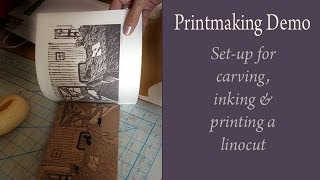 How to make a Linocut Print for Beginners  Relief Printmaking Set Up Tips [upl. by Hyacinthia694]