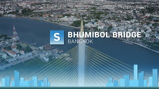 Bangkok Bhumibol Bridge  4 Aerial 4K Drone Viewสะพานสะพานภูมิพล 1กรุงเทพฯ [upl. by Melba]