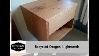 Making floating nightstands from recycled wood [upl. by Ellienad]