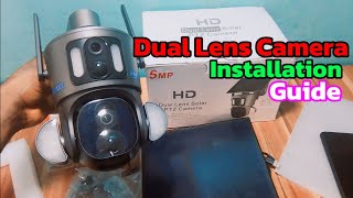 How To Setup HD Dual lens Solar CCTV Camera on Phone [upl. by Smoht]