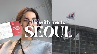 FLY WITH ME TO SEOUL travelling alone airplane meal dubai transit [upl. by Mirak32]