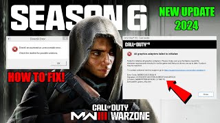 How To Fix COD Warzone amp Modern Warfare 3 Season 6 GameShipexe error and DirectX crashing [upl. by Peursem]