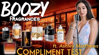 Boozy Mens Fragrances Rated Compliment Test ft Ashley Matthews [upl. by Trellas]