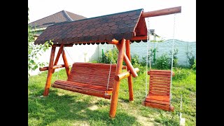 Balansoar rustic cu banca de 2m si leagan copil DIY [upl. by Alfi]