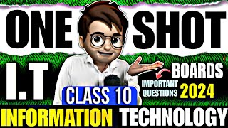 Information Technology IT One Shot🔥 class10  Boards 2024  Animation  Most Important Questions [upl. by Tad]