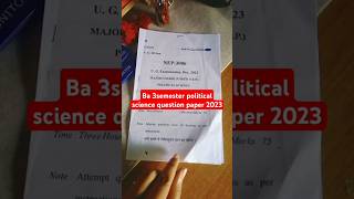 BA 2nd year 3rd semester political science question paper 2025  political process in india 3rd sem [upl. by Nyad]