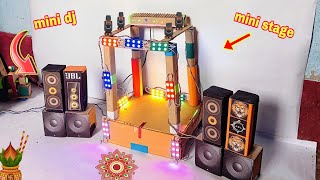 how to make mini stage mini stage making video with dj and sharpy with sharpy light mini dj truck [upl. by Demakis]