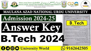 Manuu BTech Answer Key 2024  BTech Entrance Answer Key 2024  UniversityWorld [upl. by Rambort]