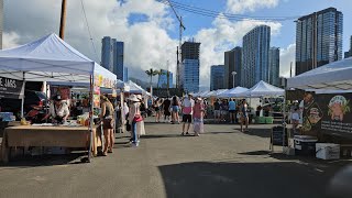 4K Kakaako Farmers Market on 11224 in Honolulu Oahu Hawaii [upl. by Velasco461]