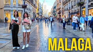 Busy Evening in a Resort Town  Malaga Сity Spain 4K Relaxing Walking Tour [upl. by Eveleen]