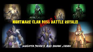 Nightmare Clan Boss ALL RARE Battle Royale round 1 Raid Shadow Legends [upl. by Giltzow501]