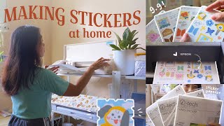 Printing stickers at home ON A BUDGET 🖨 DIY Printing sticker maker business package 💜 FAN ART ONLY [upl. by Crystal]