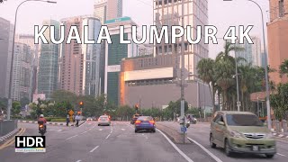 Driving Kuala Lumpur 4K  KLCC Sunrise Downtown  Malaysia [upl. by Cressy]